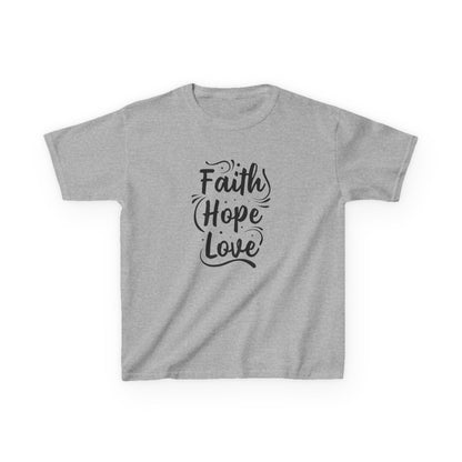 Kids Heavy Cotton™ Tee - Inspirational Faith Hope Love Shirt