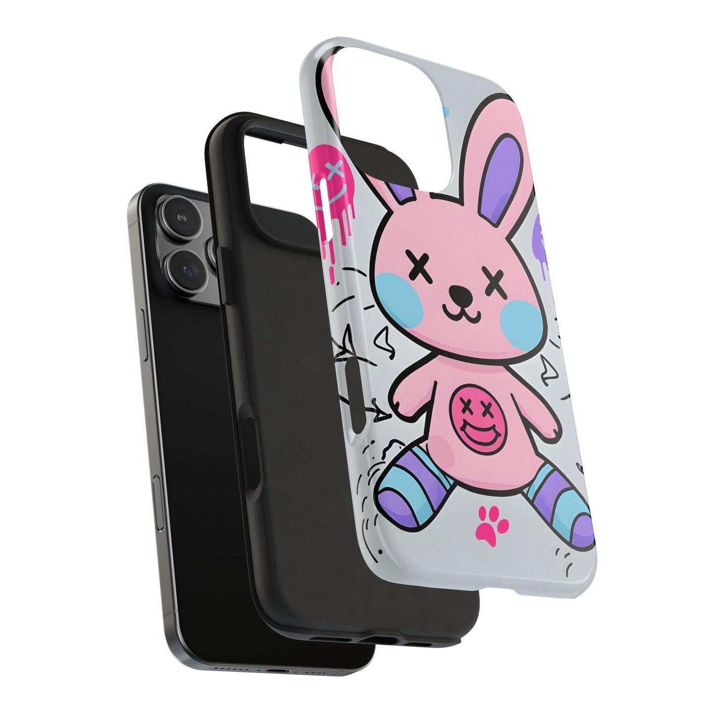 Cute Bunny Tough Phone Case - Durable Cartoon Protection