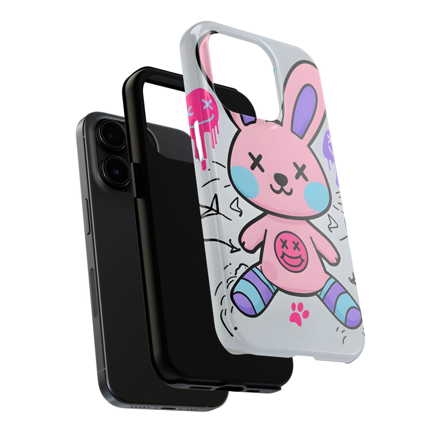 Cute Bunny Tough Phone Case - Durable Cartoon Protection