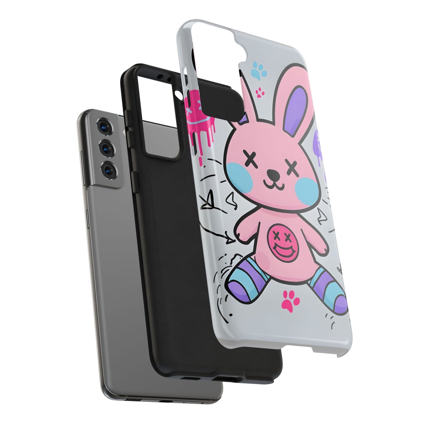 Cute Bunny Tough Phone Case - Durable Cartoon Protection