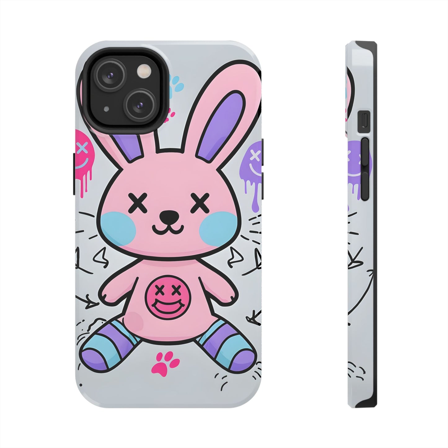 Cute Bunny Tough Phone Case - Durable Cartoon Protection