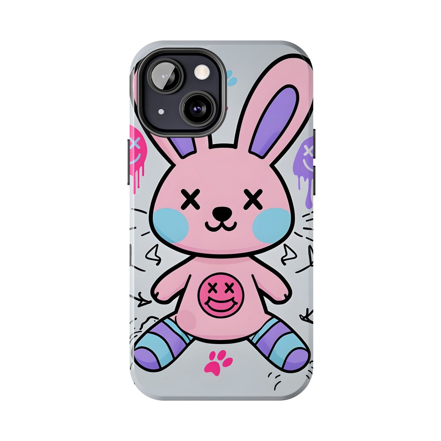 Cute Bunny Tough Phone Case - Durable Cartoon Protection